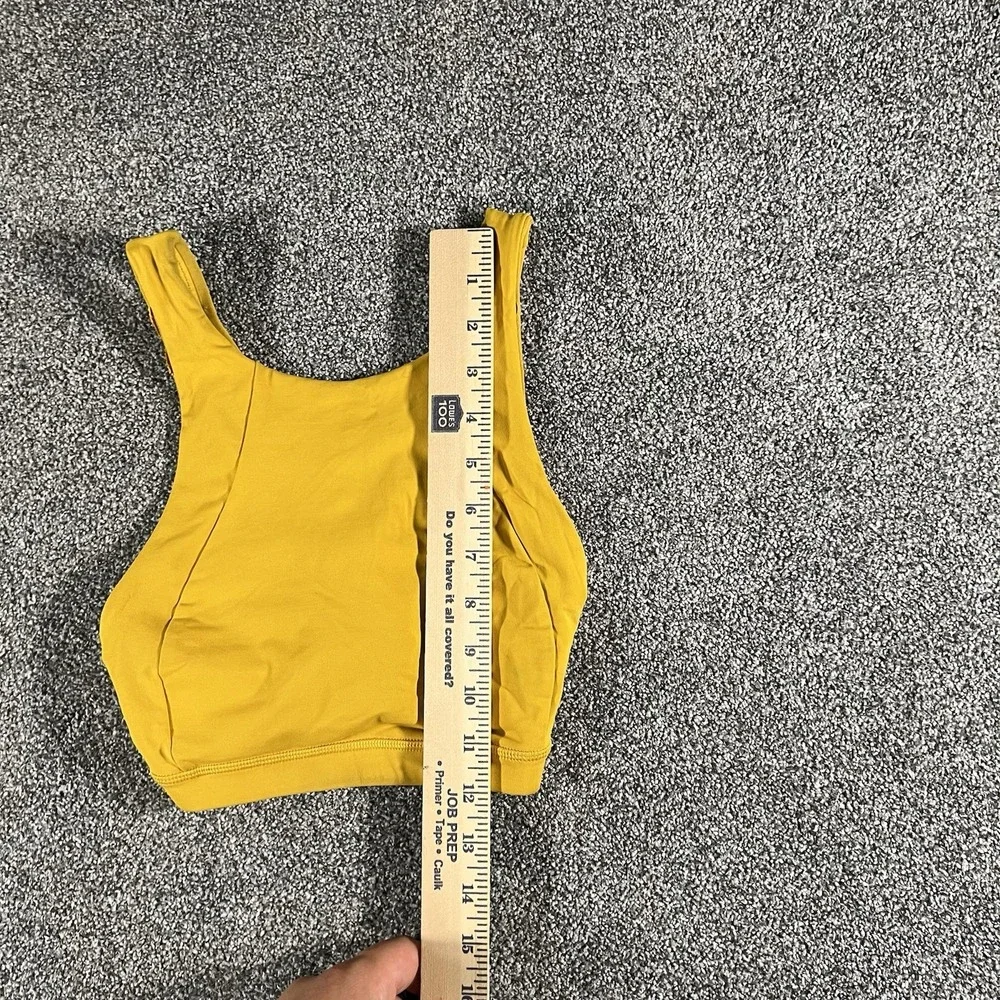 Lululemon Energy Long Line Sports Bra Yellow Medium Support Women's Approx 6